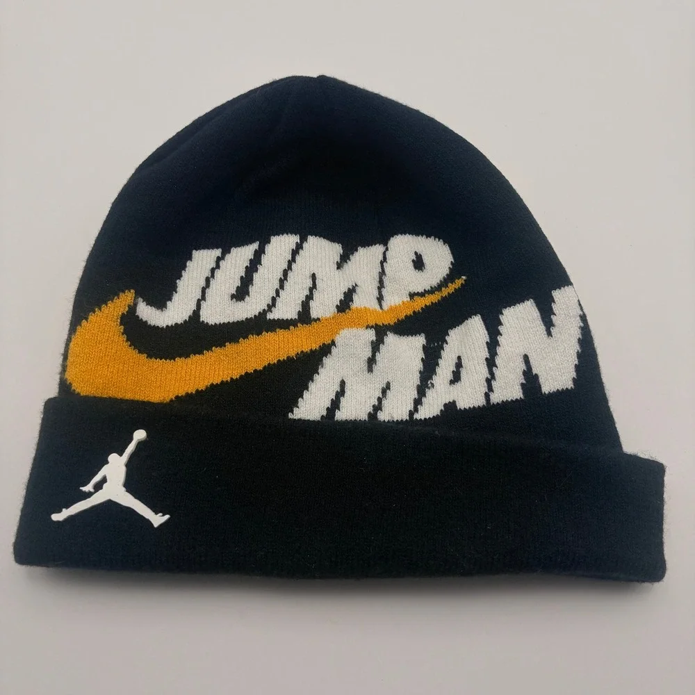 Nike Jumpman Black Yellow Youth Knit Beanie